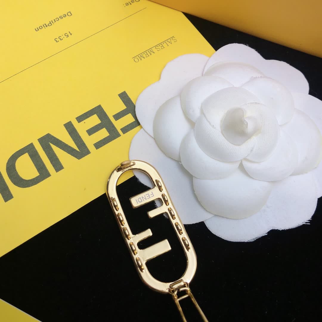 Fendi Hair Clip - Gold Bar Design